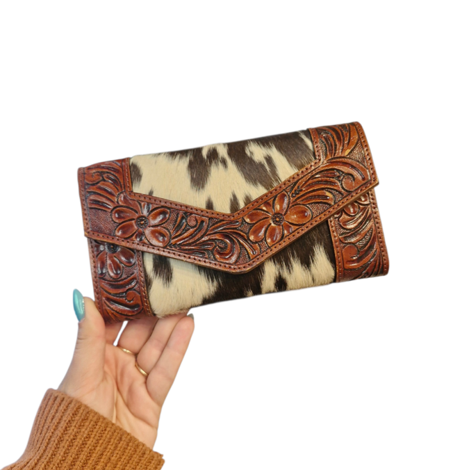 Cindy Tooled Cowhide Wallet