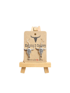 Steer with flower pattern Earrings